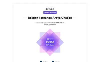 Credencial de EF SET English C1-C2 Advanced