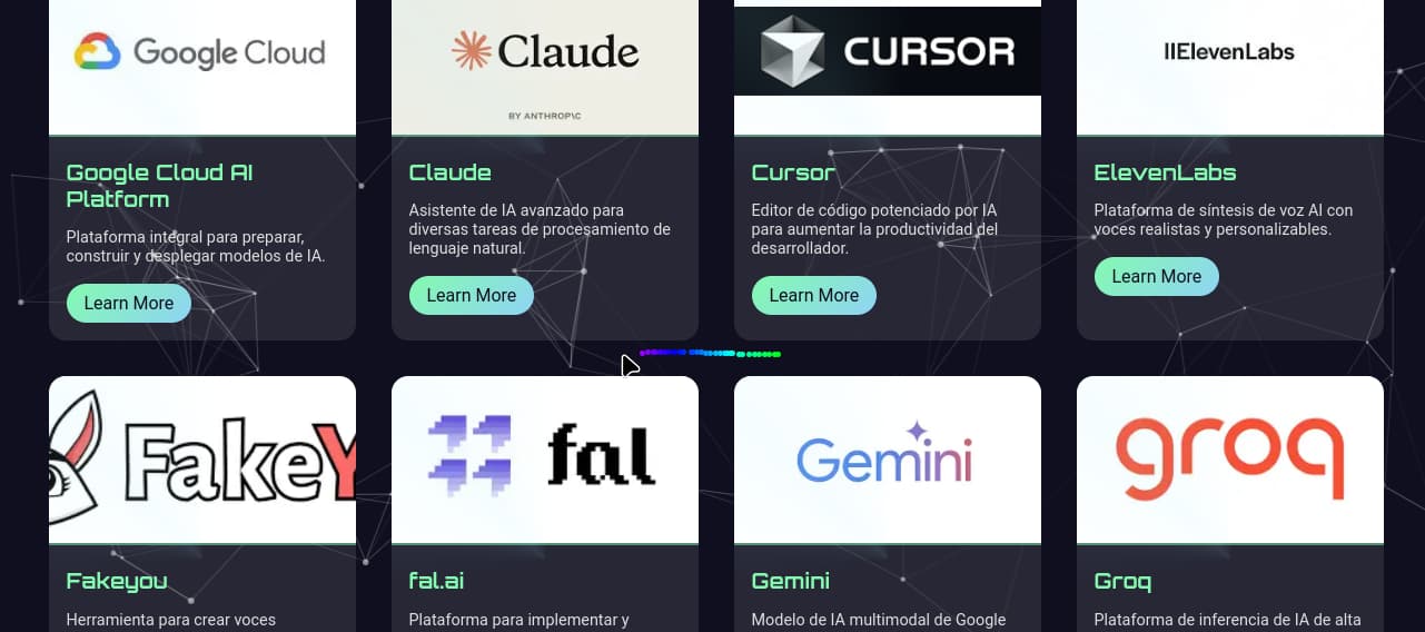 Captura de pantalla 2 del proyecto AI Tools HUB - Directorio de Herramientas IA