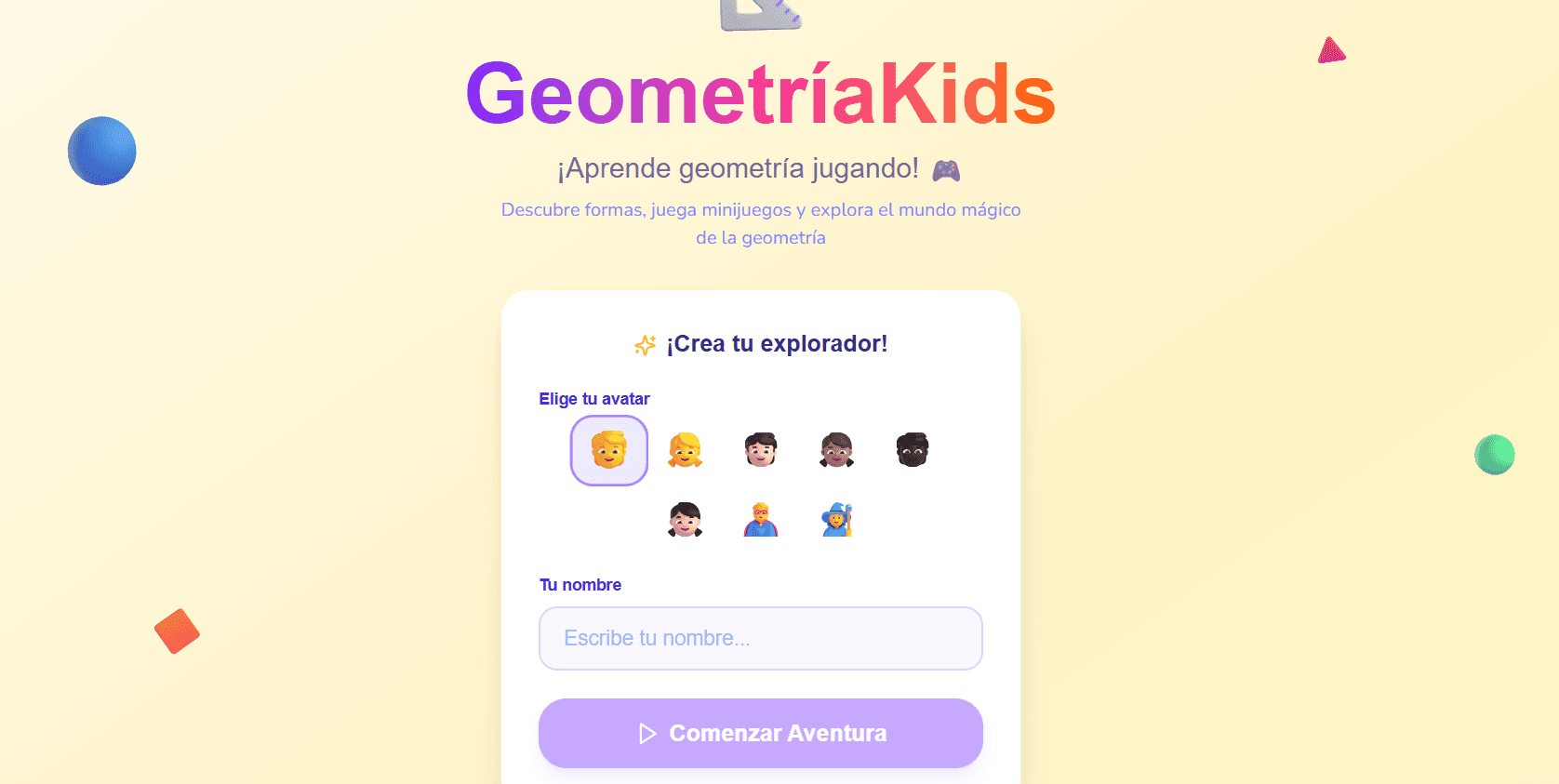 Vista previa del proyecto GeometriaKids - App Educativa de Geometria