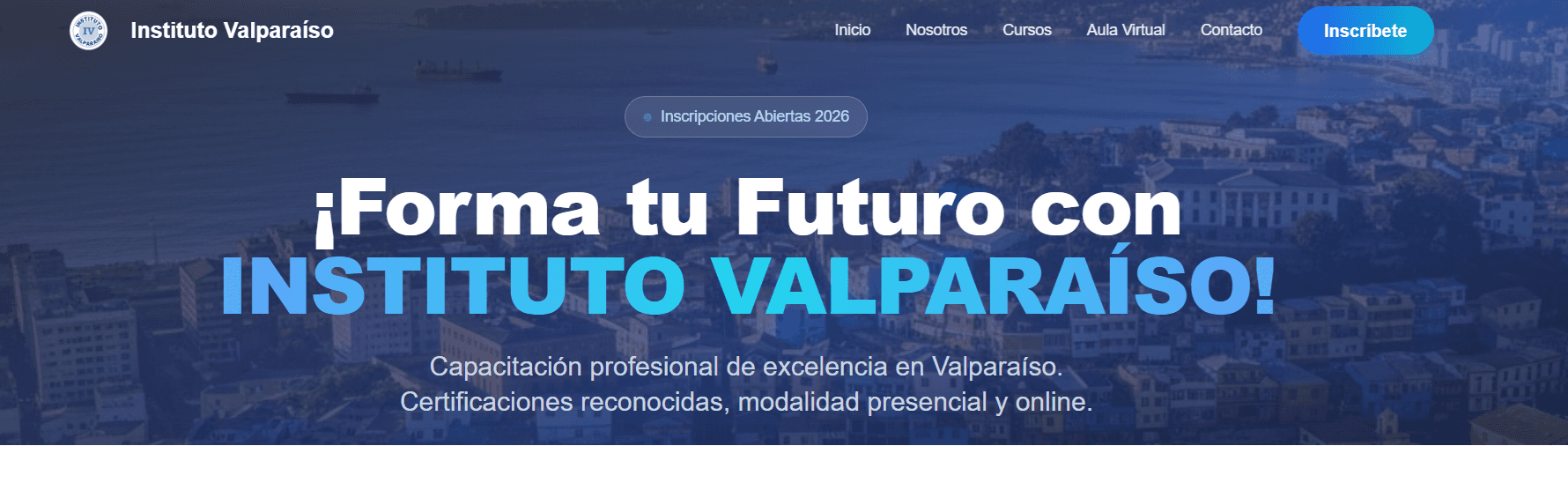 Vista previa del proyecto Instituto Valparaiso - Plataforma E-Learning