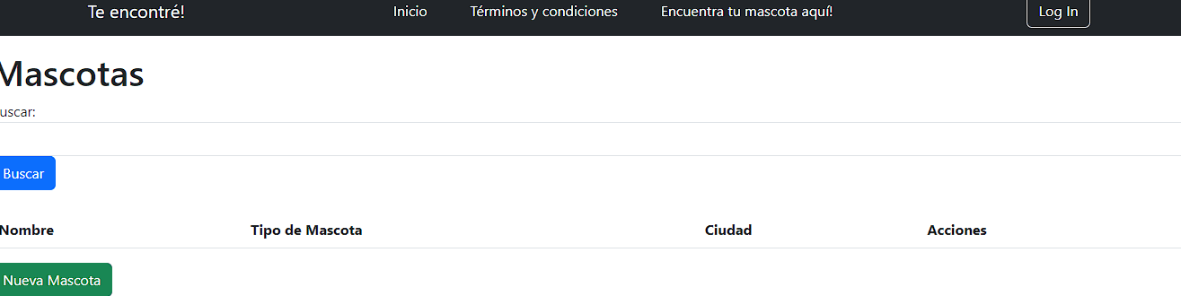 Captura de pantalla 2 del proyecto Te-Encontre - Gestion de Mascotas